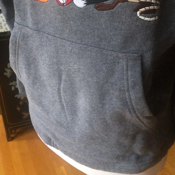 Warner Bros Looney Tunes Embroidered Hooded M/L Sweatshirt - Picture 5 of 8